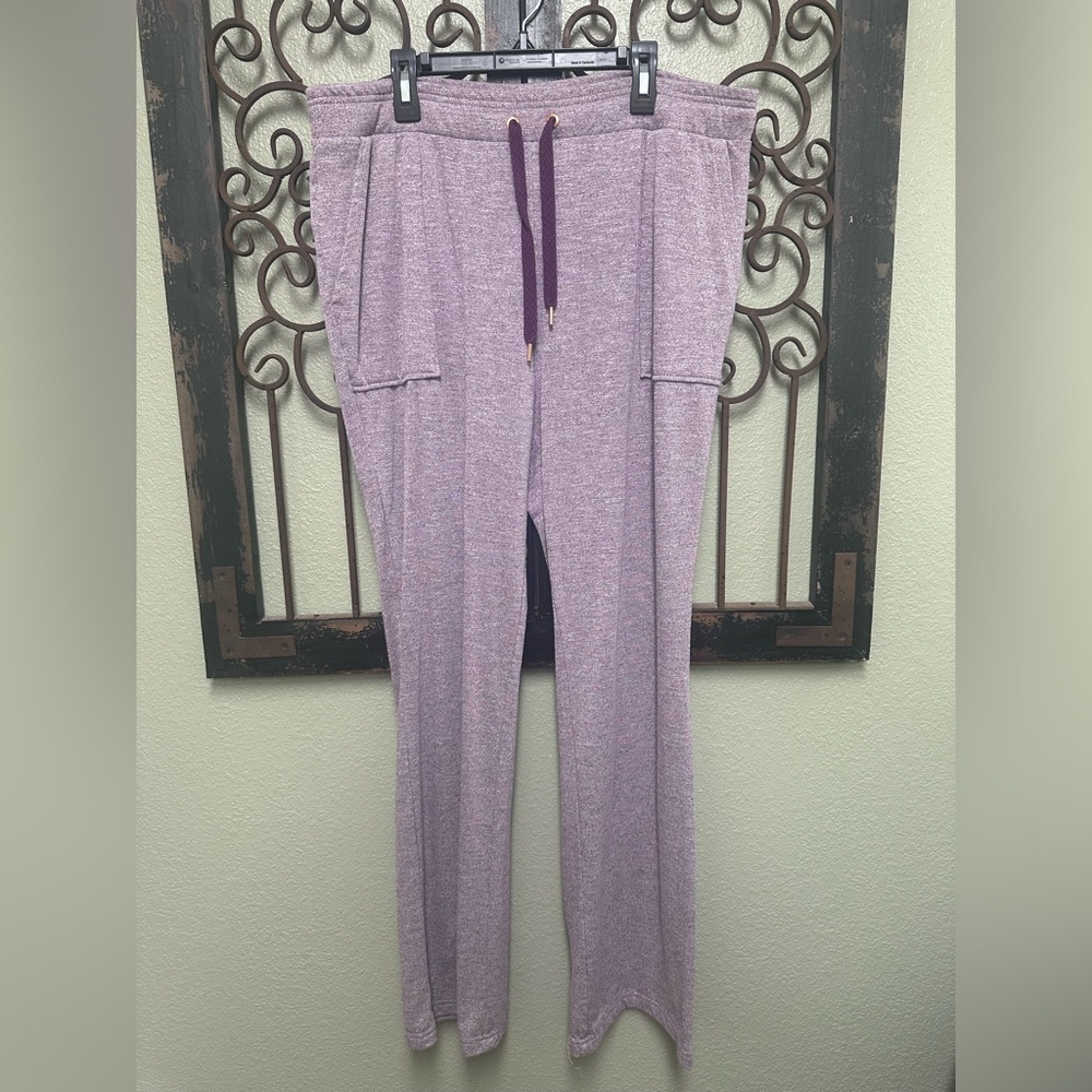 Green Tea purple front tie waist jogger pants with pockets